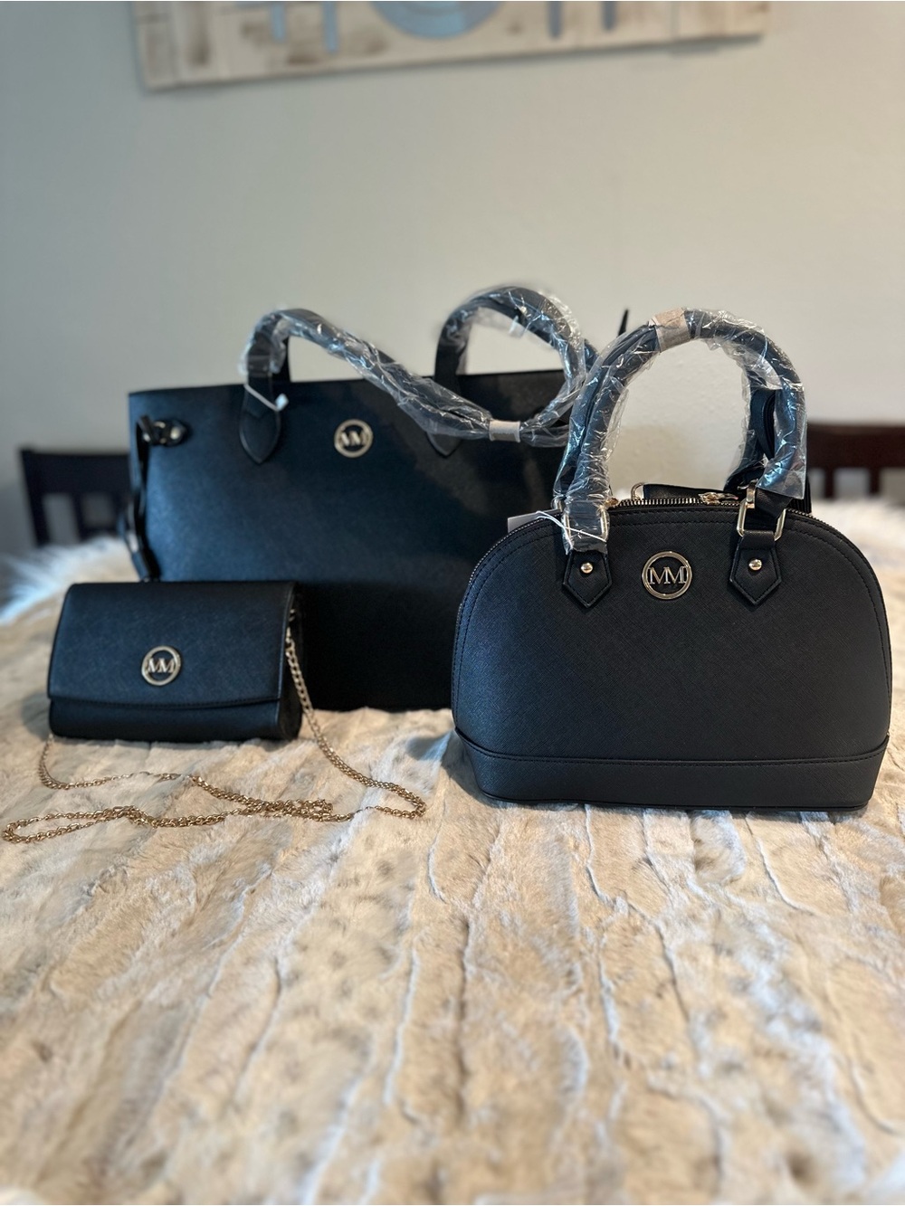 Marilyn Monroe Black 3-Piece Tote, Satchel & Crossbody Set